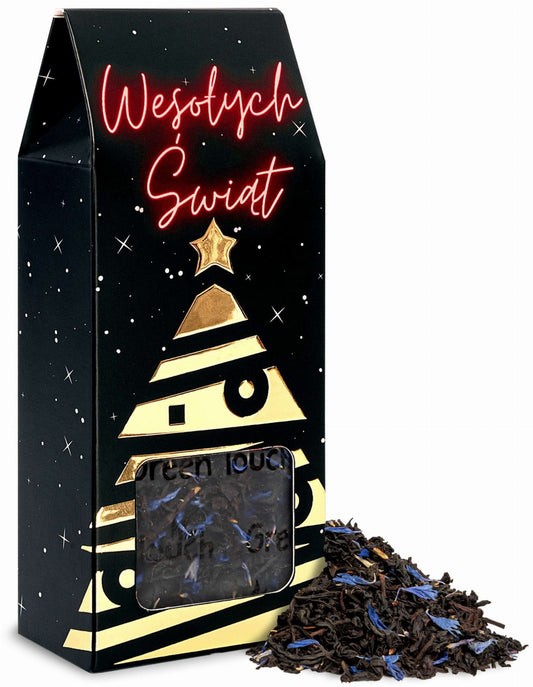 Herbata świąteczna w pudełku na prezent - Earl grey niebieski 60 g